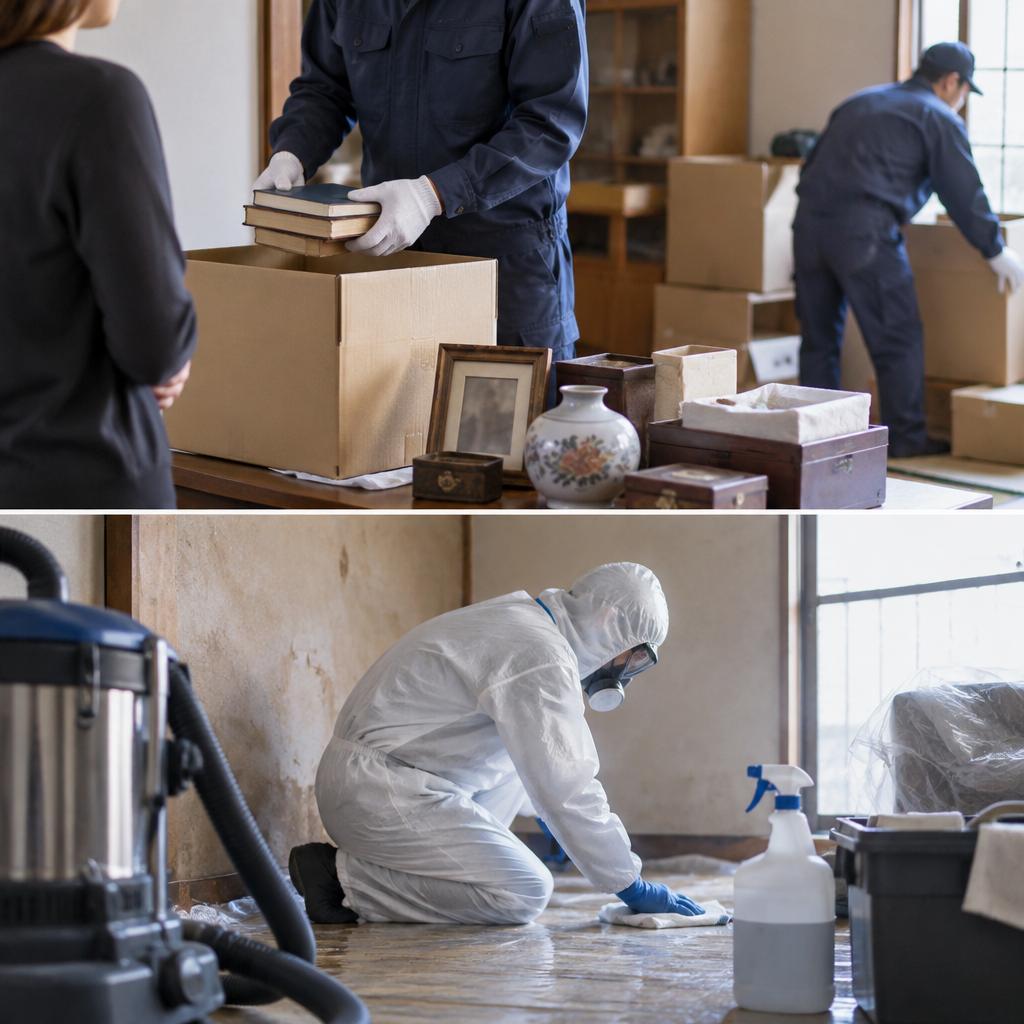 大切な品に配慮する遺品整理と、必要に応じた特殊清掃